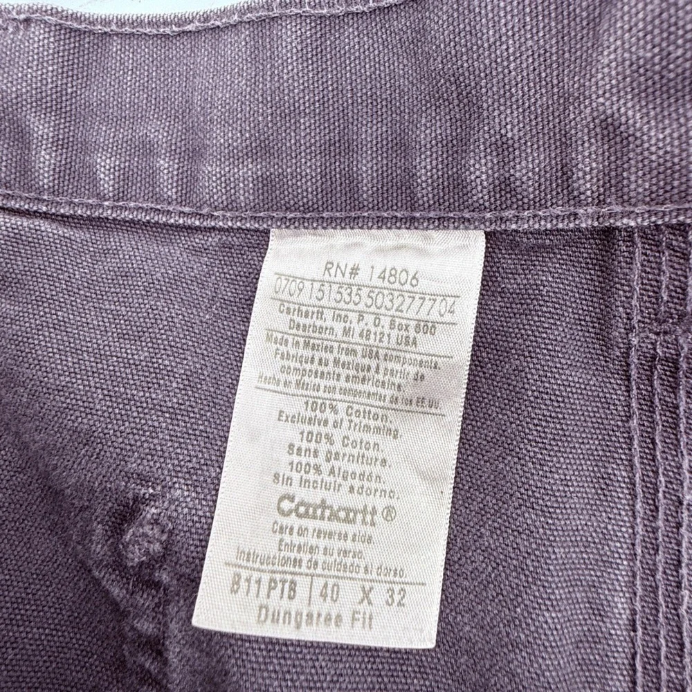 Carhartt R01 Duck Dungaree Fit Work Pants‎ Mens 40x32 Gray Cotton Carpenter